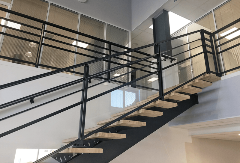 Aluminium Balustrades with Rails and Glazing Infill