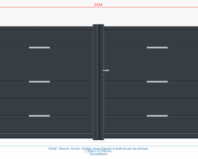 Portail aluminium JERSEY LINE 2334207A