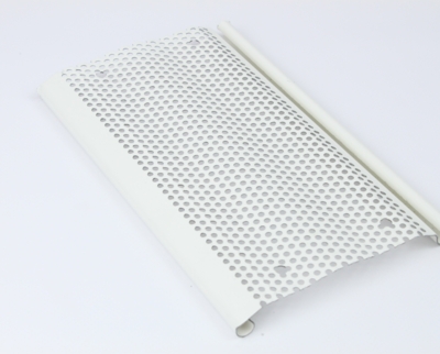 White Lacquered Micro-perforated Slat 10/10°, similar to Ral 9010, 110 mm