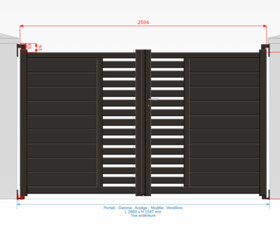 Portail aluminium Vendome 2278847A