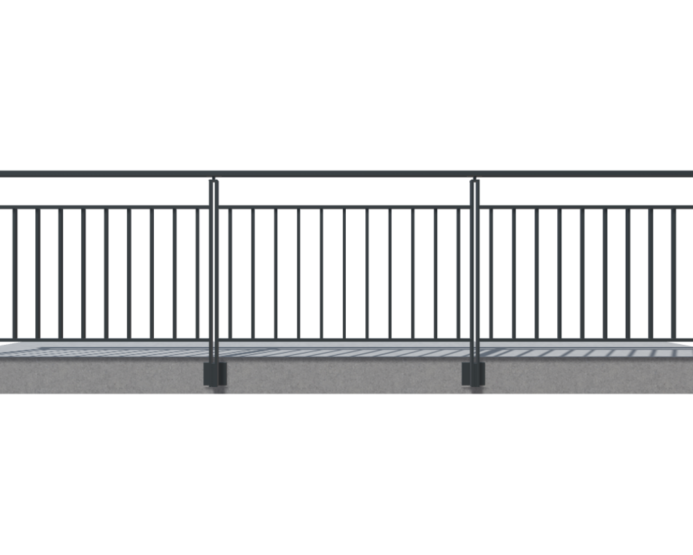 Garde-corps barreaudé sous lisse intermédiaire 2240280A