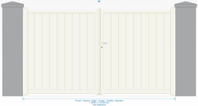 Portail aluminium MARSELHA (2 vantaux) 2544621A