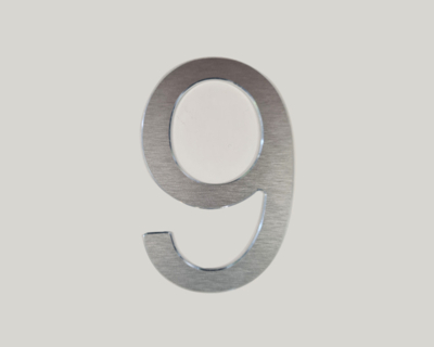 Alunox glue-on street number (height 100 mm): 9