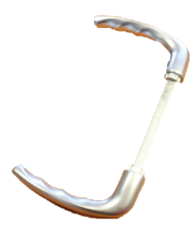 Brushed alu handle for wicket door with puller (kit)