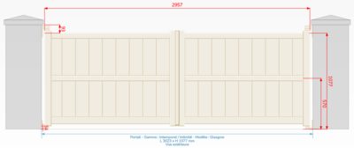 Portail aluminium GLASGOW (2 Vantaux) 2547821A
