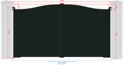 Portail aluminium BELFAST (2 vantaux) 2612685A
