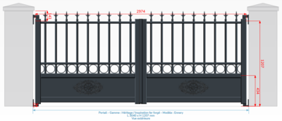 Portail aluminium ENNERY (2 Vantaux) 2512546A