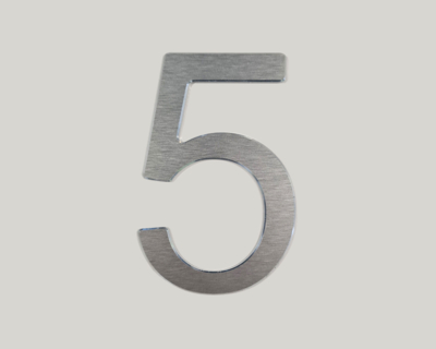 Alunox glue-on street number (height 100 mm): 5
