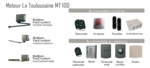 Set of 3 MT100 Rts Kit 2V sliding arm motors (CBX box + flashing light + cell set + battery)