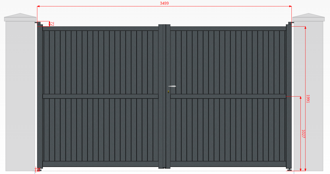 Portail aluminium Glasgow (2 Vantaux) 2374978B