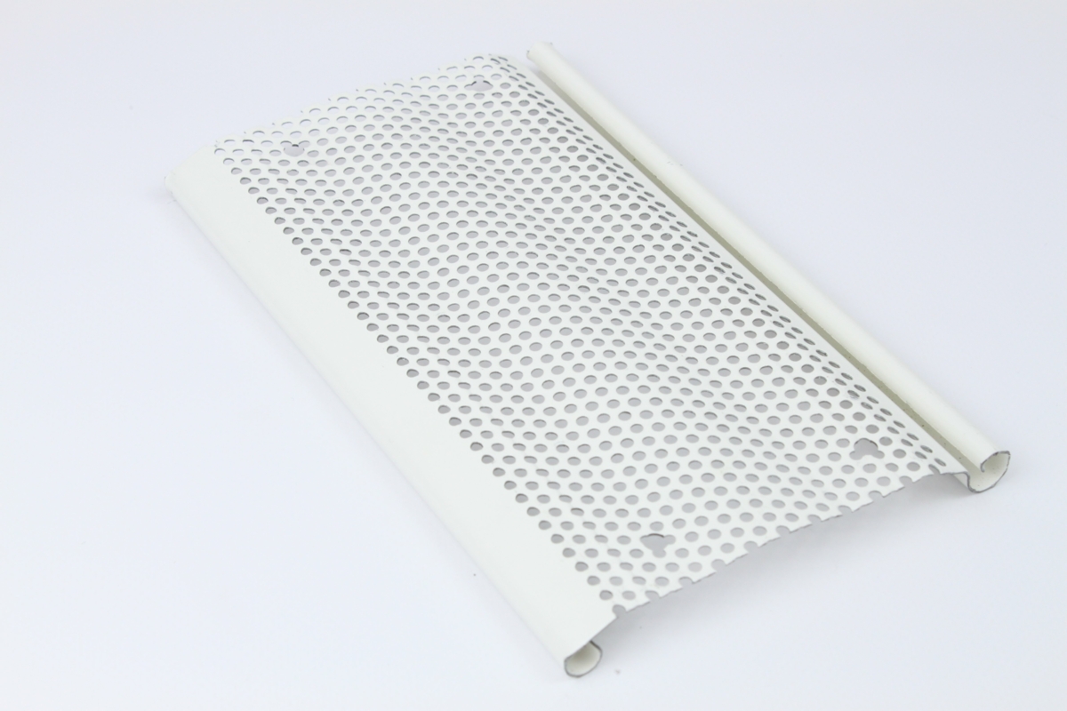 White Lacquered Micro-perforated Slat 6/10°, similar to Ral 9010, 110 mm