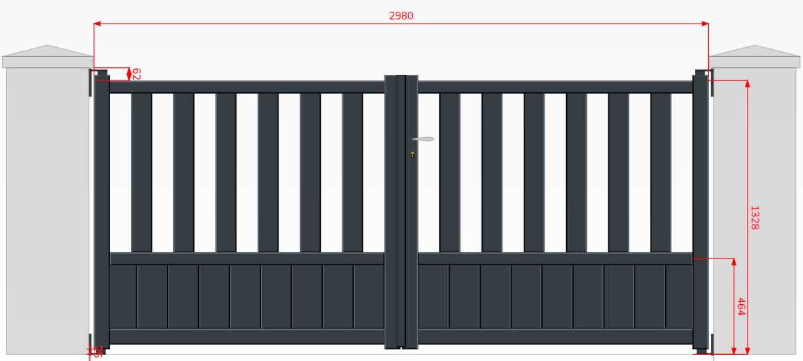 Portail  aluminium TOLOSA (2 Vantaux) 2452193A