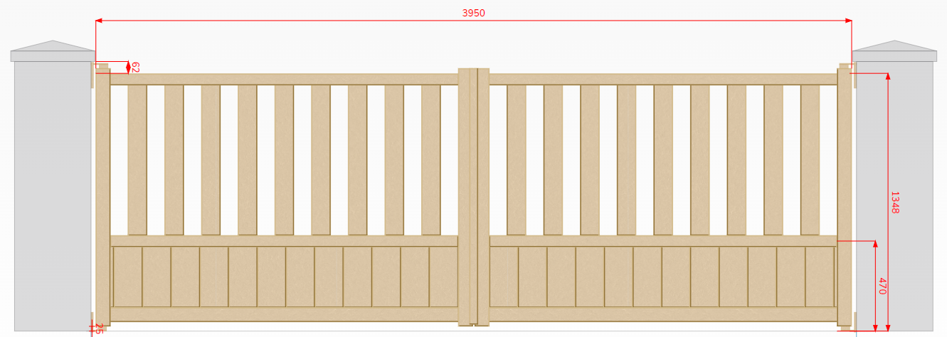 Portail aluminium TOLOSA (2 vantaux) 2462691A