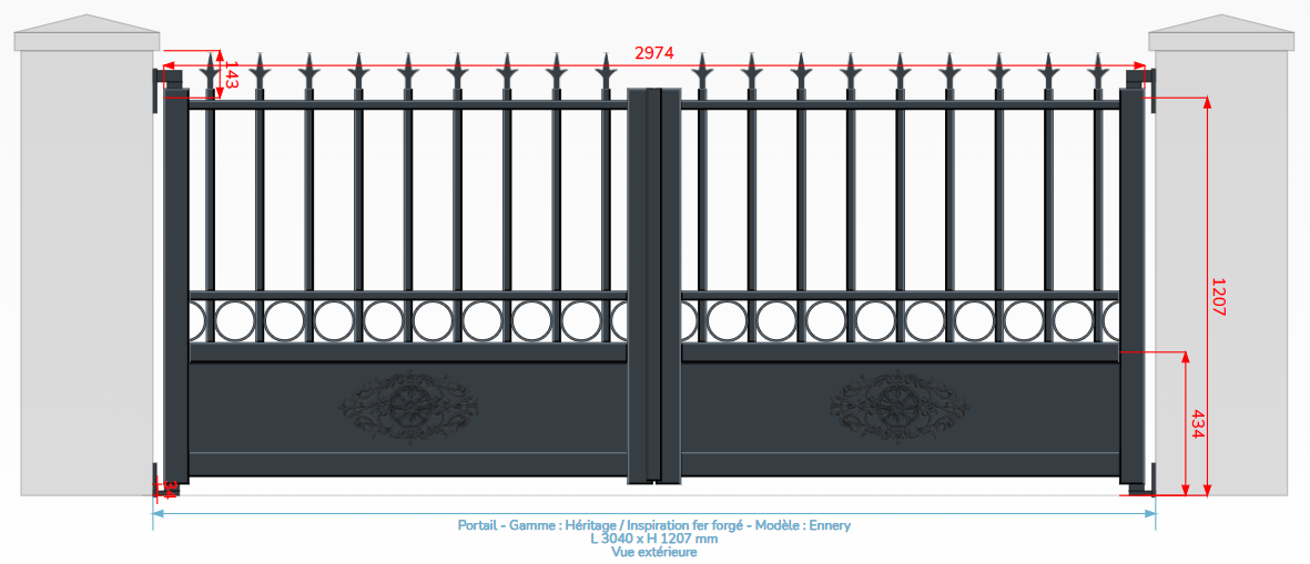 Portail aluminium ENNERY (2 Vantaux) 2512546A