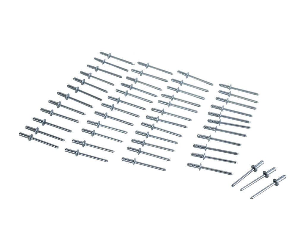 Rivet Tête Plate - Multiserrage - AC/AC - Ø4mmx11mm (Kit de 50 pièces)